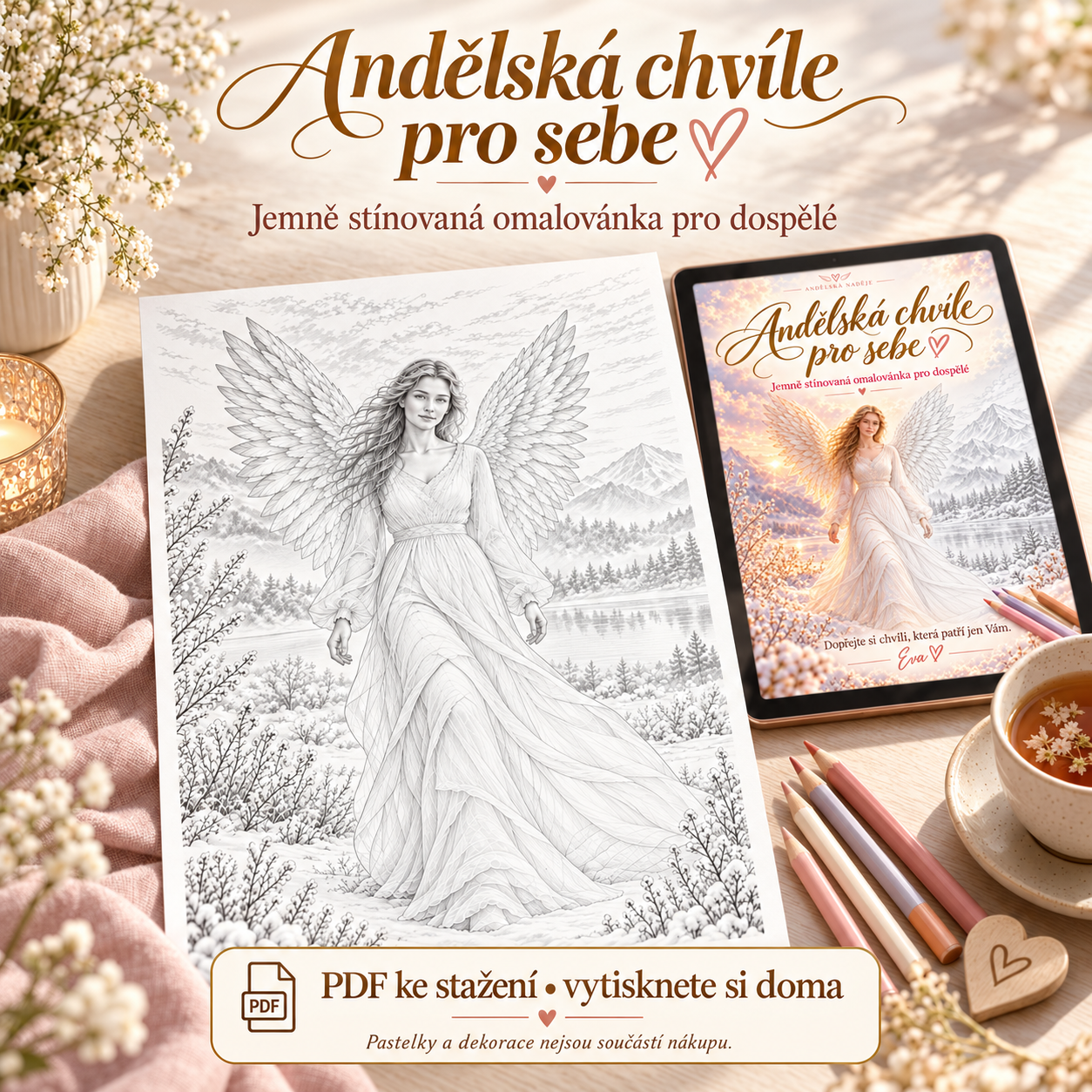 Andělské omalovánky v PDF