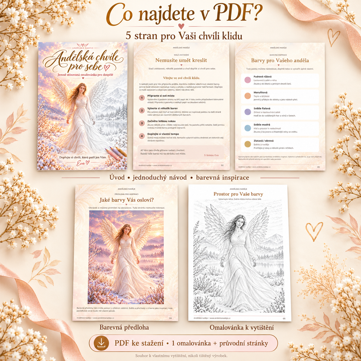 Omalovánka s andělem v PDF